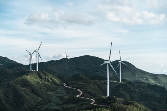 Wind turbine, China, Modou Mountain